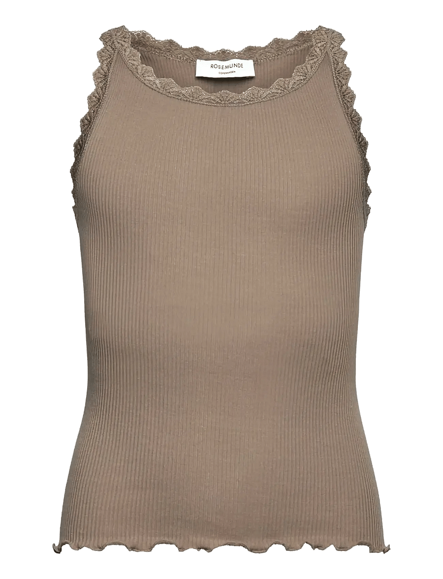 Rosemunde Kids - RKBalta Modal SL Short Lace Top - tanktops - walnut - 0