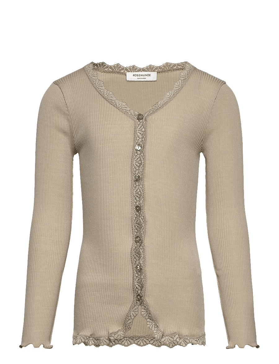 Rosemunde Kids - RKBalta Modal LS Lace Cardigan - cardigans - abbey stone - 0