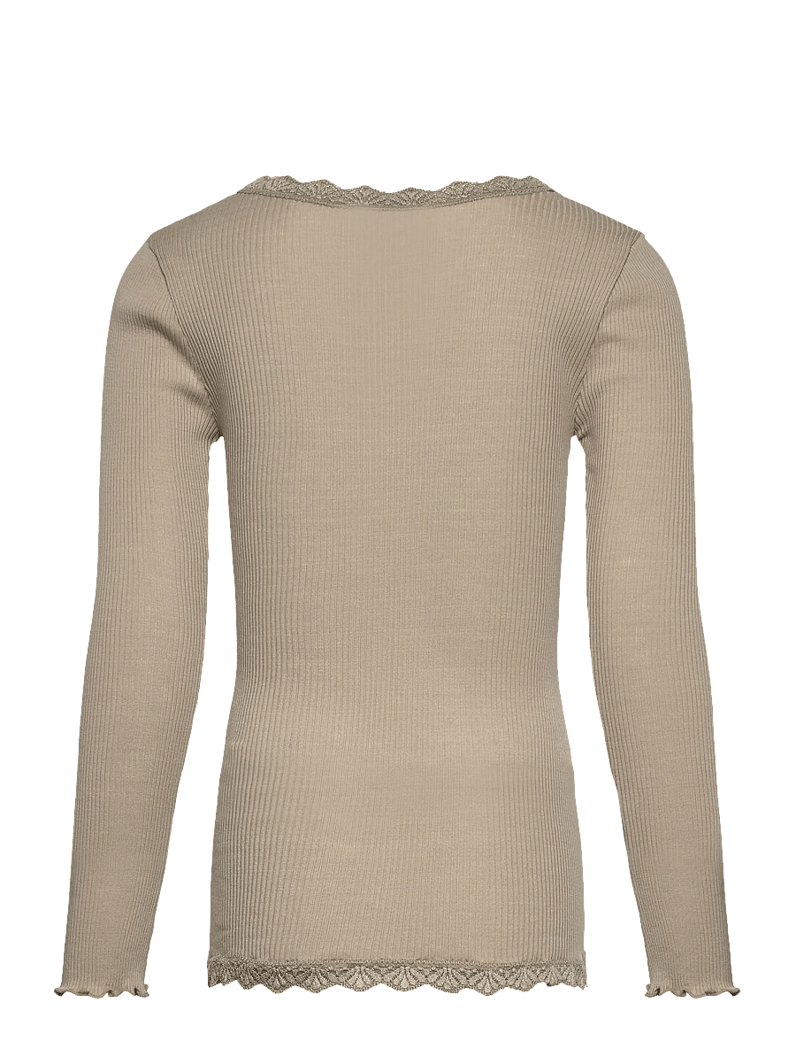 Rosemunde Kids - RKBalta Modal LS Lace Cardigan - cardigans - abbey stone - 1