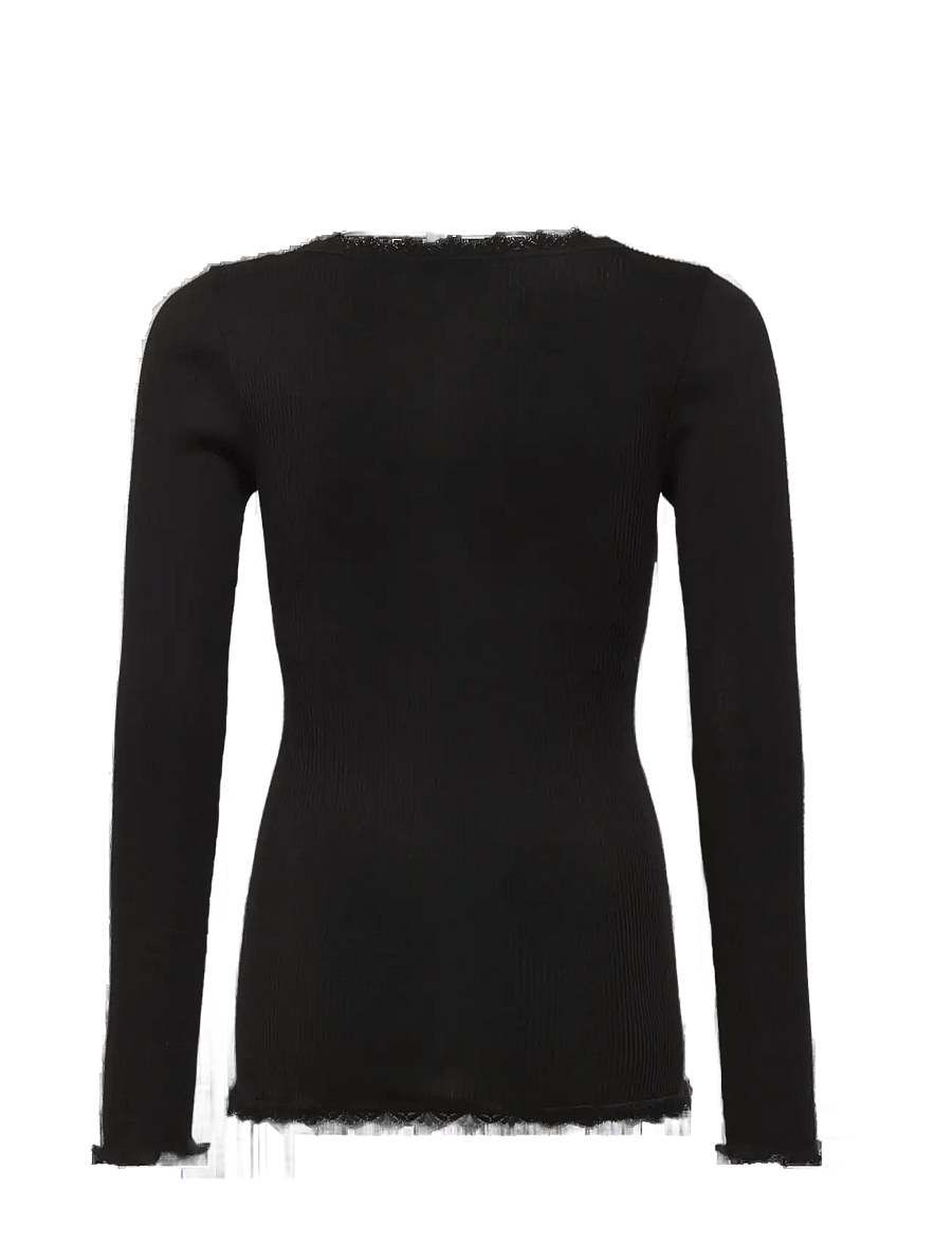 Rosemunde Kids - RKBalta Modal LS Lace Cardigan - cardigans - black - 2