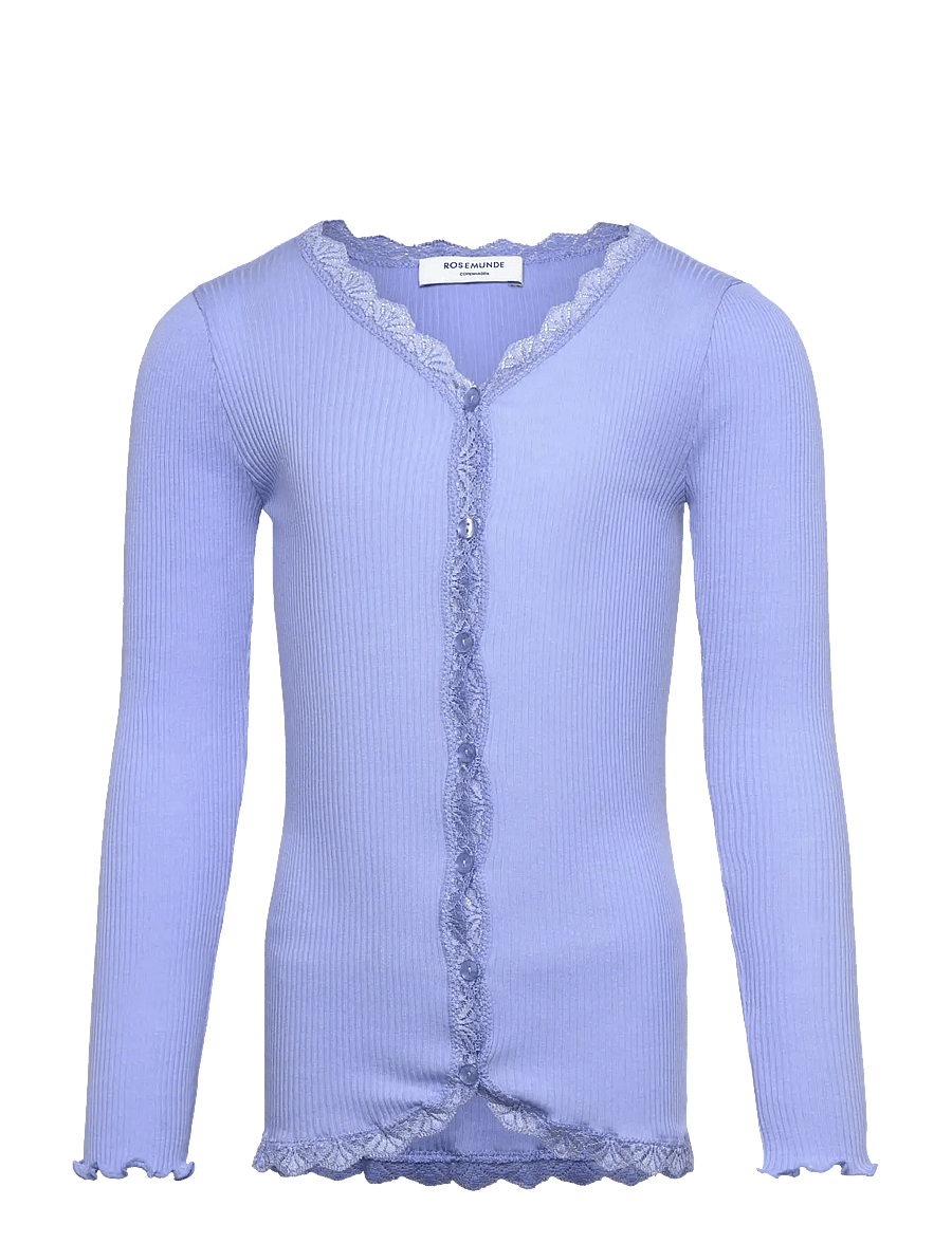 Rosemunde Kids - RKBalta Modal LS Lace Cardigan - cardigans - blue heaven - 0