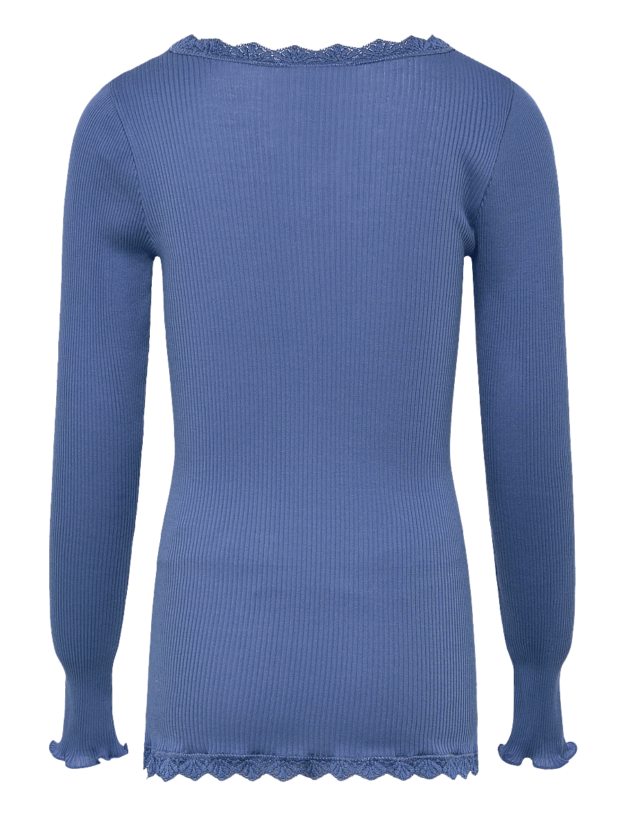 Rosemunde Kids - RKBalta Modal LS Lace Cardigan - cardigans - dutch blue - 1
