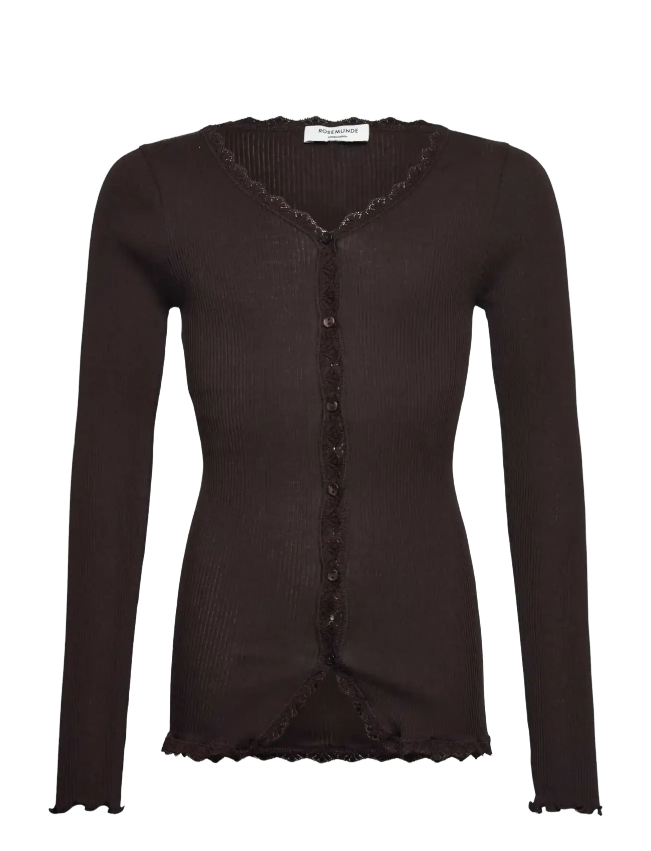 Rosemunde Kids RKBalta Modal LS Lace Cardigan - Rosemunde - FUDGE / brown