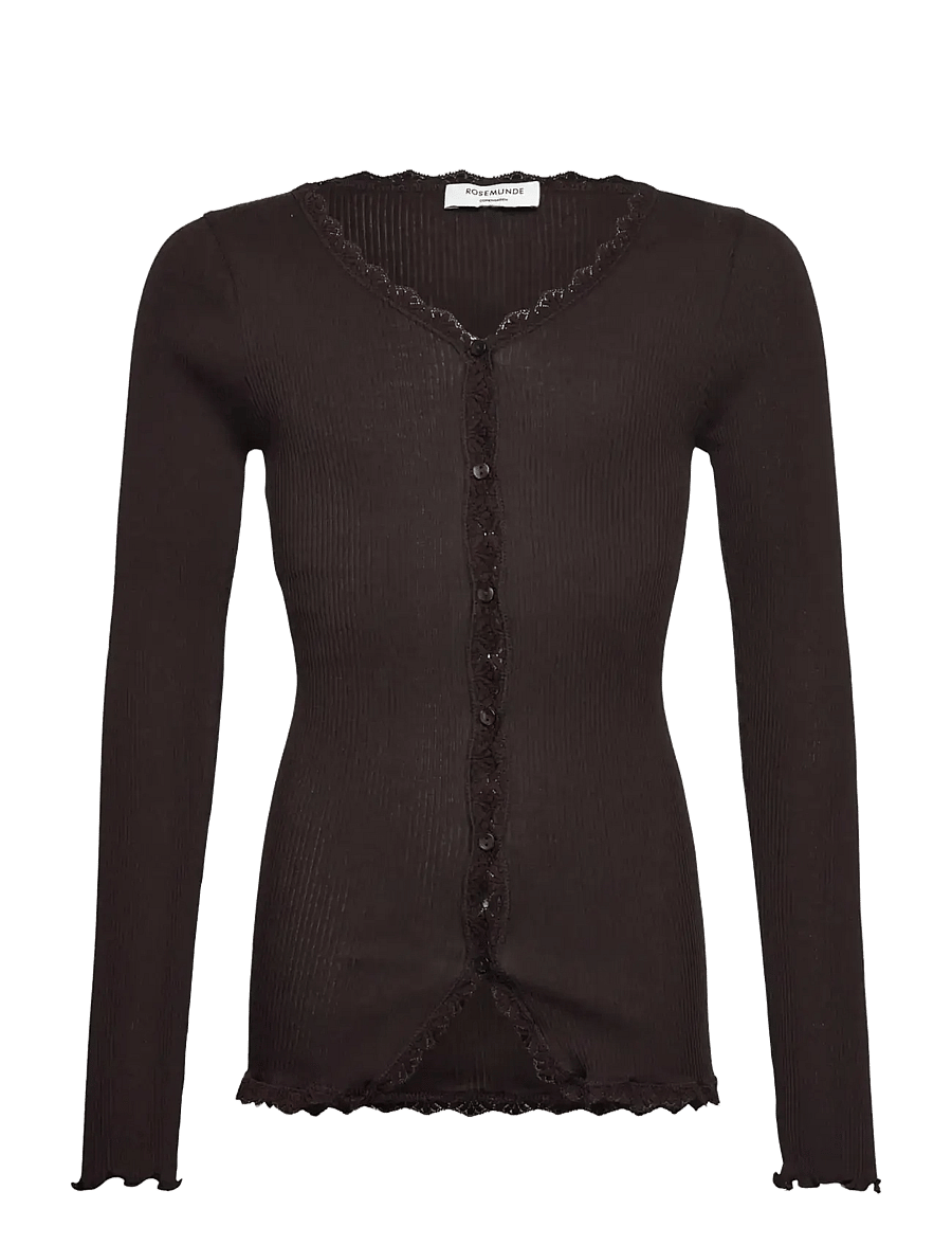 Rosemunde Kids - RKBalta Modal LS Lace Cardigan - cardigans - fudge - 0
