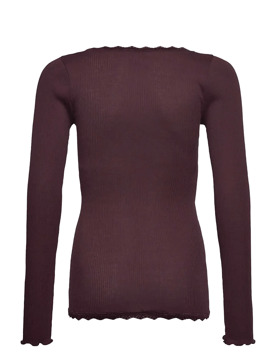 Rosemunde Kids - RKBalta Modal LS Lace Cardigan - cardigans - ganache - 1