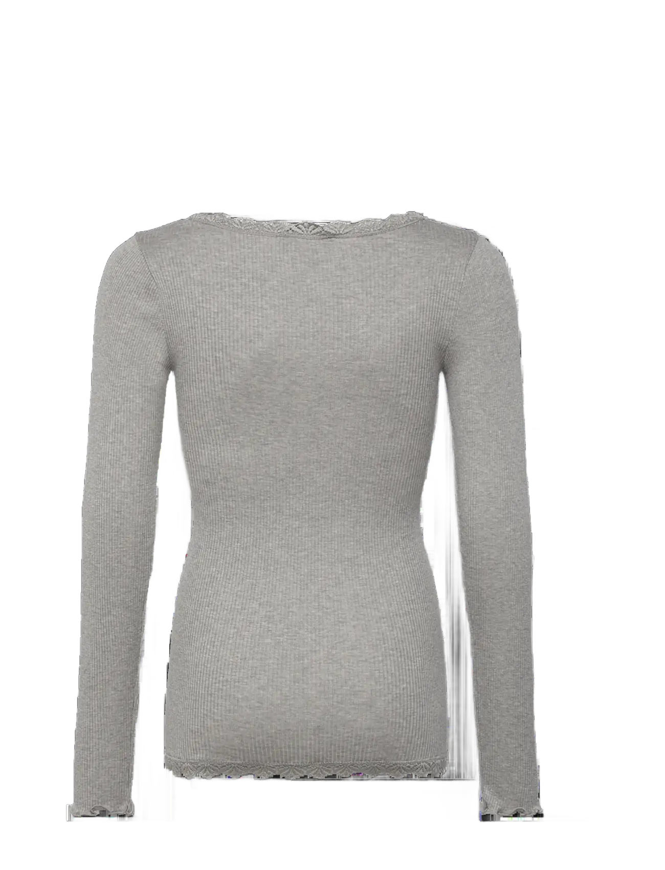 Rosemunde Kids - RKBalta Modal LS Lace Cardigan - cardigans - light grey melange - 2