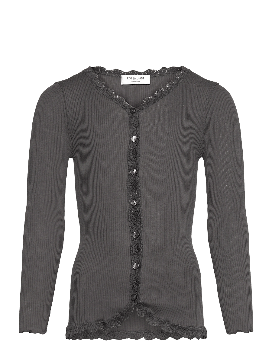 Rosemunde Kids - RKBalta Modal LS Lace Cardigan - cardigans - magnet - 0