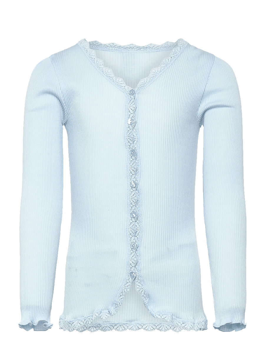 Rosemunde Kids - RKBalta Modal LS Lace Cardigan - cardigans - nantucket blue - 1