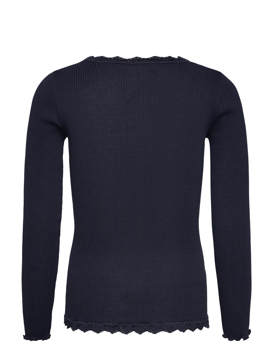 Rosemunde Kids - RKBalta Modal LS Lace Cardigan - cardigans - navy - 2