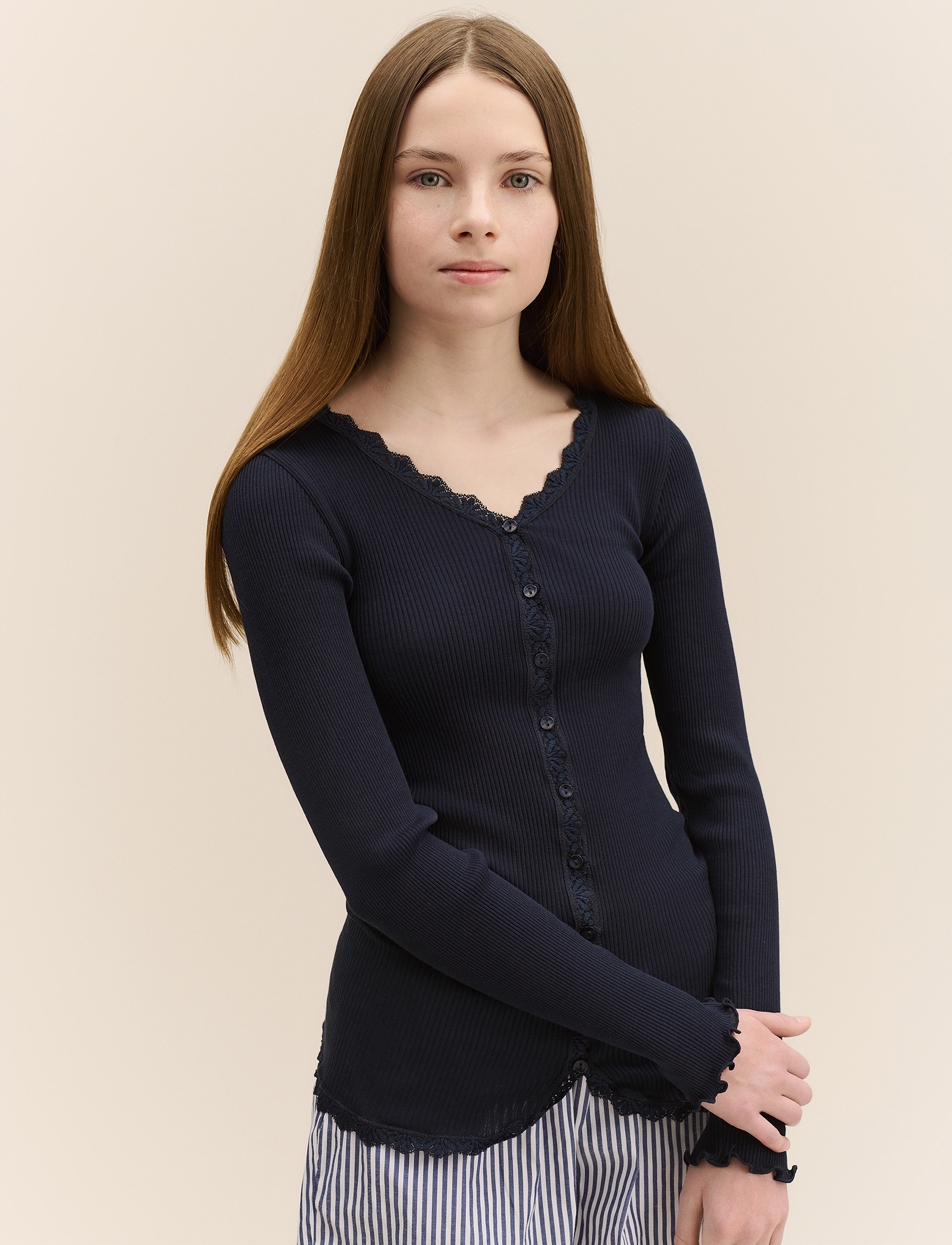 Rosemunde Kids - RKBalta Modal LS Lace Cardigan - gilets - navy - 3