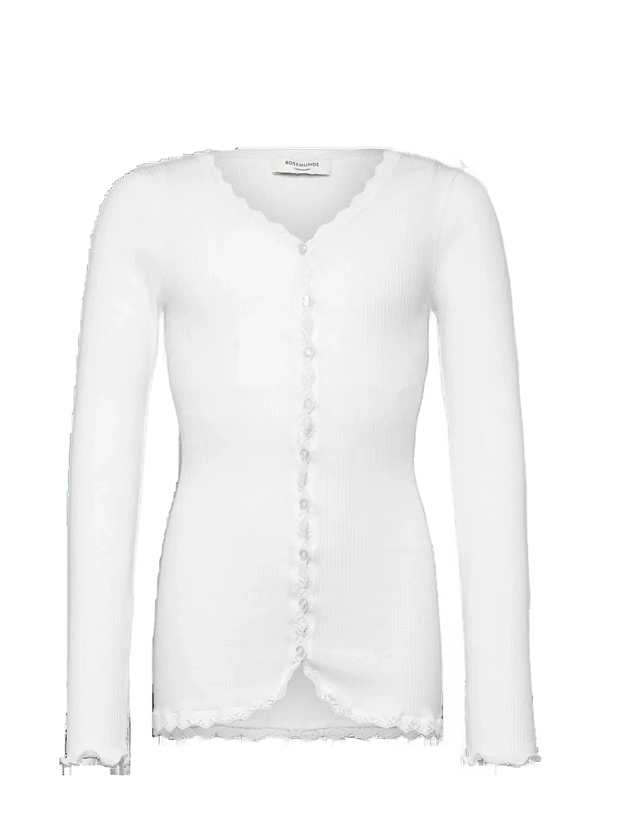 Rosemunde Kids - RKBalta Modal LS Lace Cardigan - cardigans - new white - 1