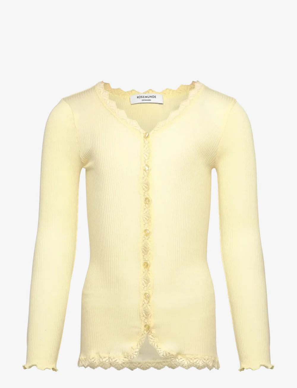 Rosemunde Kids - RKBalta Modal LS Lace Cardigan - kardigany - pastel yellow - 0