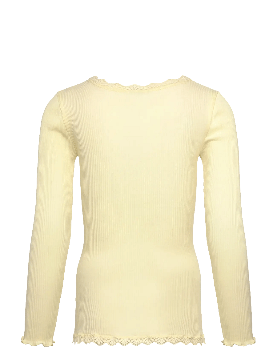 Rosemunde Kids - RKBalta Modal LS Lace Cardigan - cardigans - pastel yellow - 1