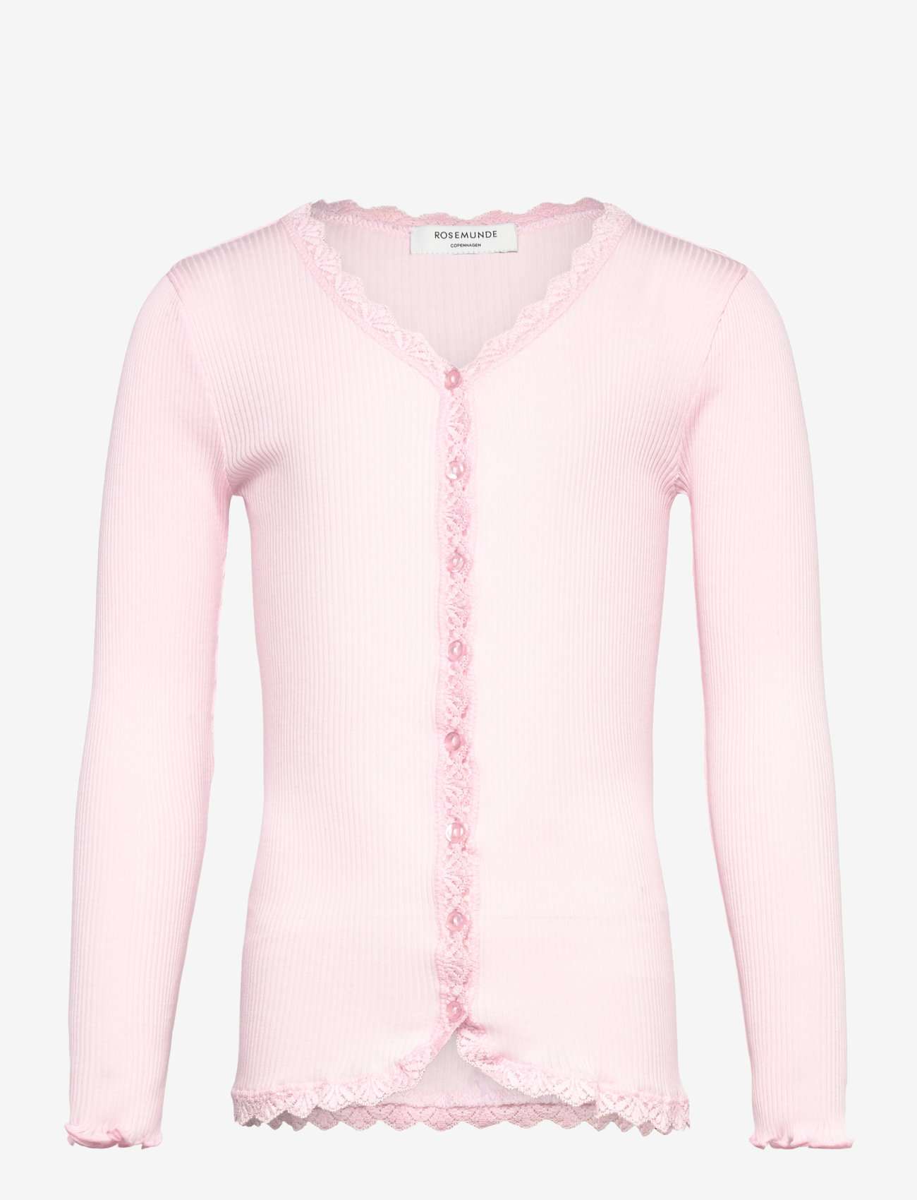 Rosemunde Kids - RKBalta Modal LS Lace Cardigan - koftor - pink-a-boo - 0