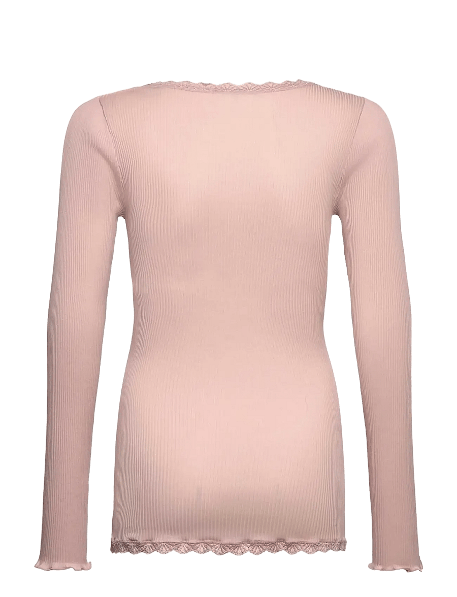 Rosemunde Kids - RKBalta Modal LS Lace Cardigan - cardigans - rose smoke - 1