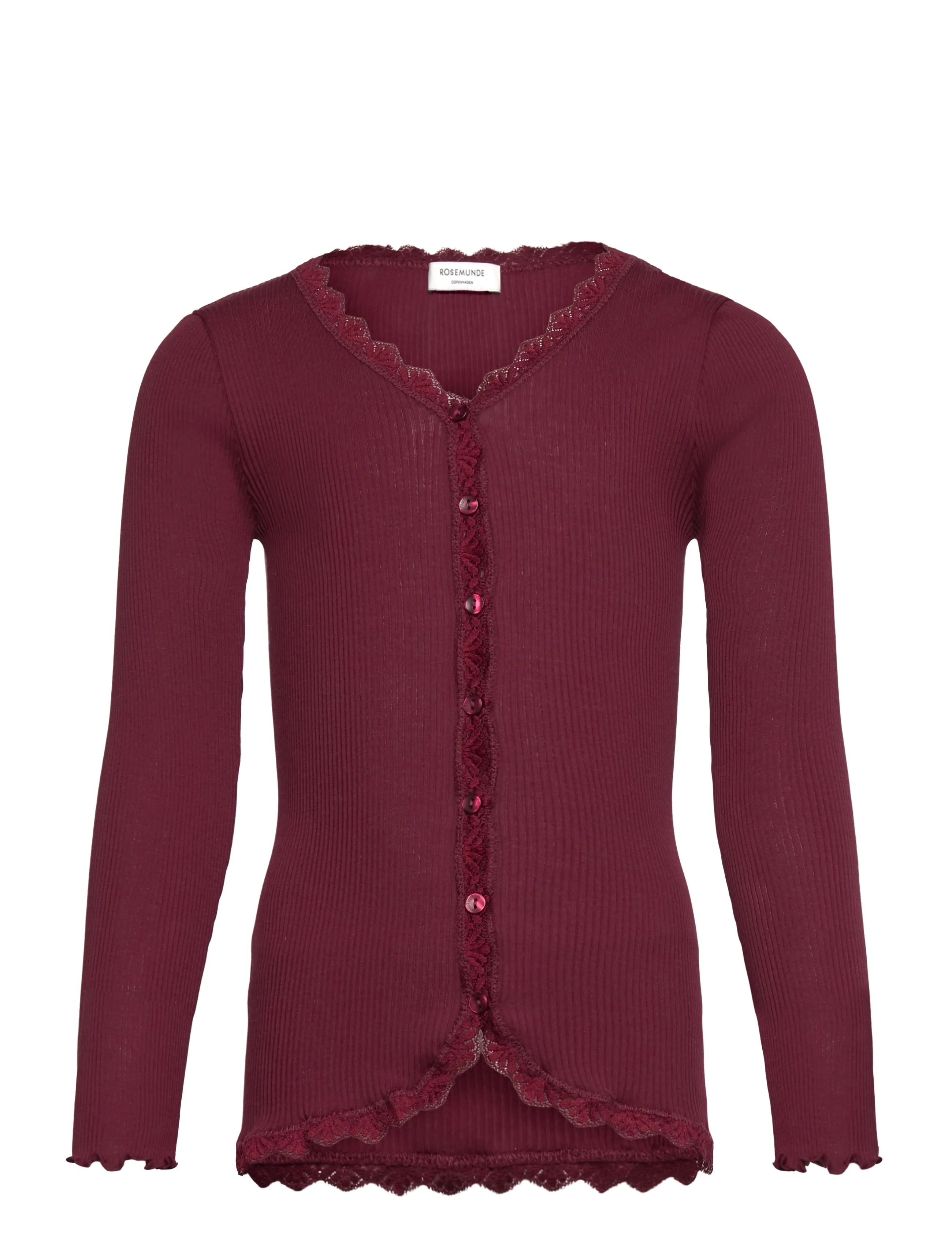 ROSEMUNDE Kinder Rkbalta Modal Ls Strickjacke Cardigan Burgundy - 140 - Kinder