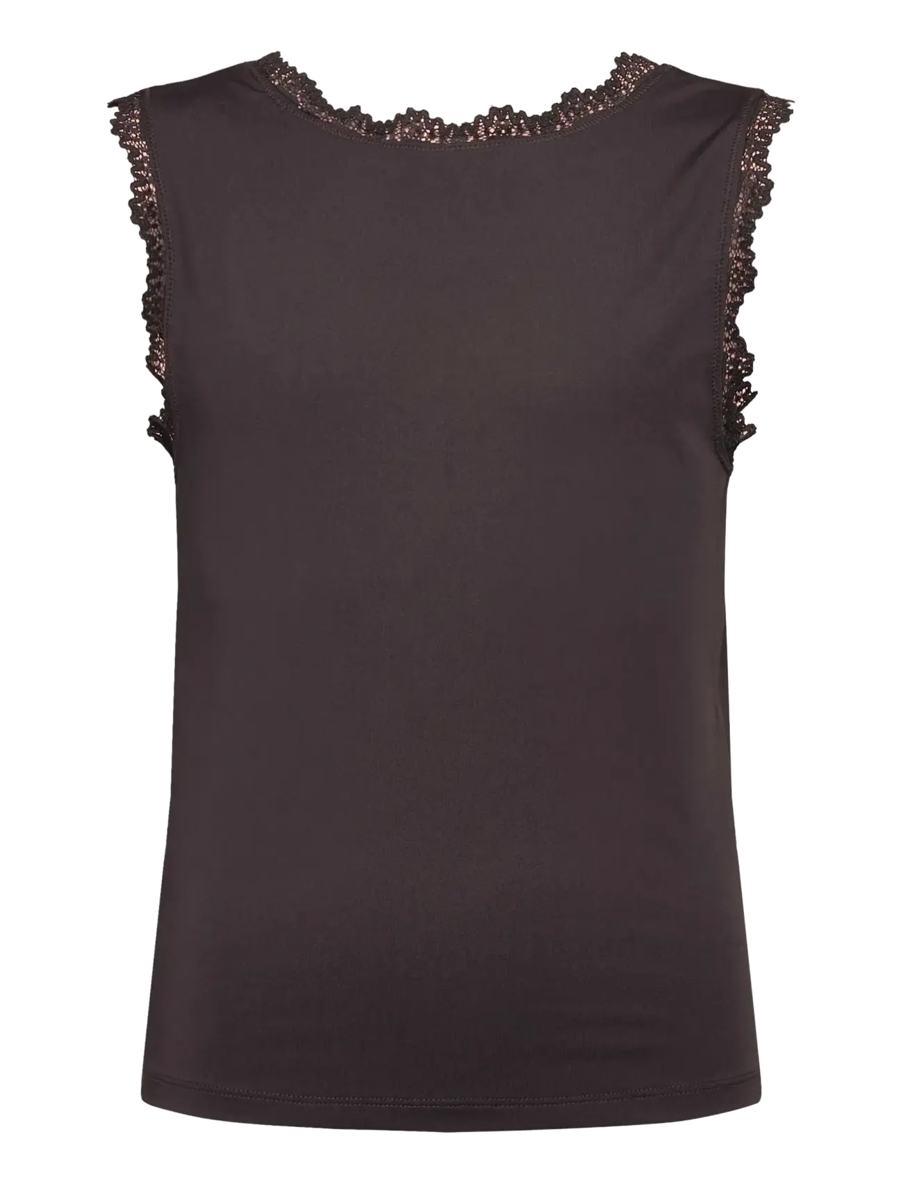 Rosemunde Kids Rkbillie Sl Square Lace Top, 176, T-shirts, Braun - Sleeveless, Kinder