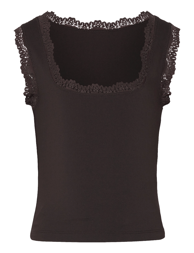 Rosemunde Kids - RKBillie SL Square Lace Top - Ærmeløs undertrøje - ganache - 0