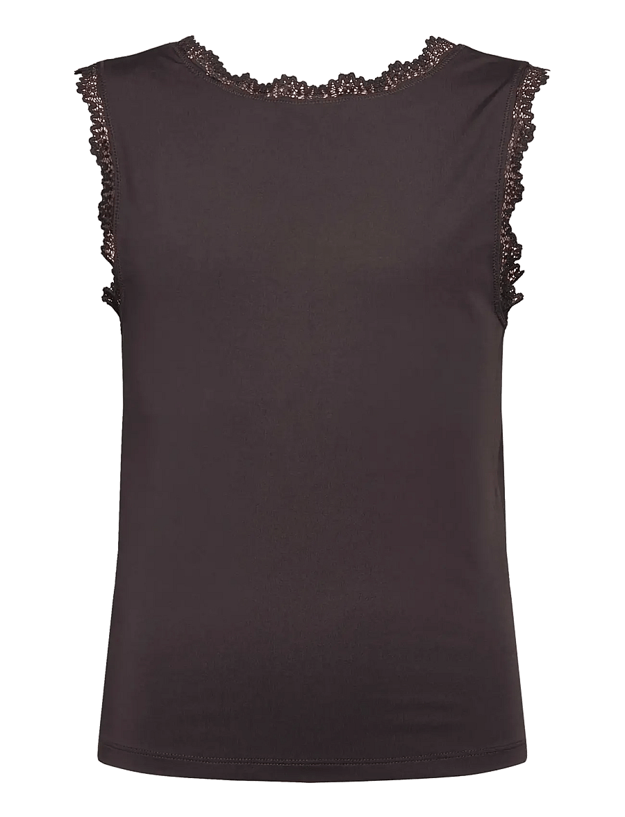 Rosemunde Kids - RKBillie SL Square Lace Top - tanktops - ganache - 0