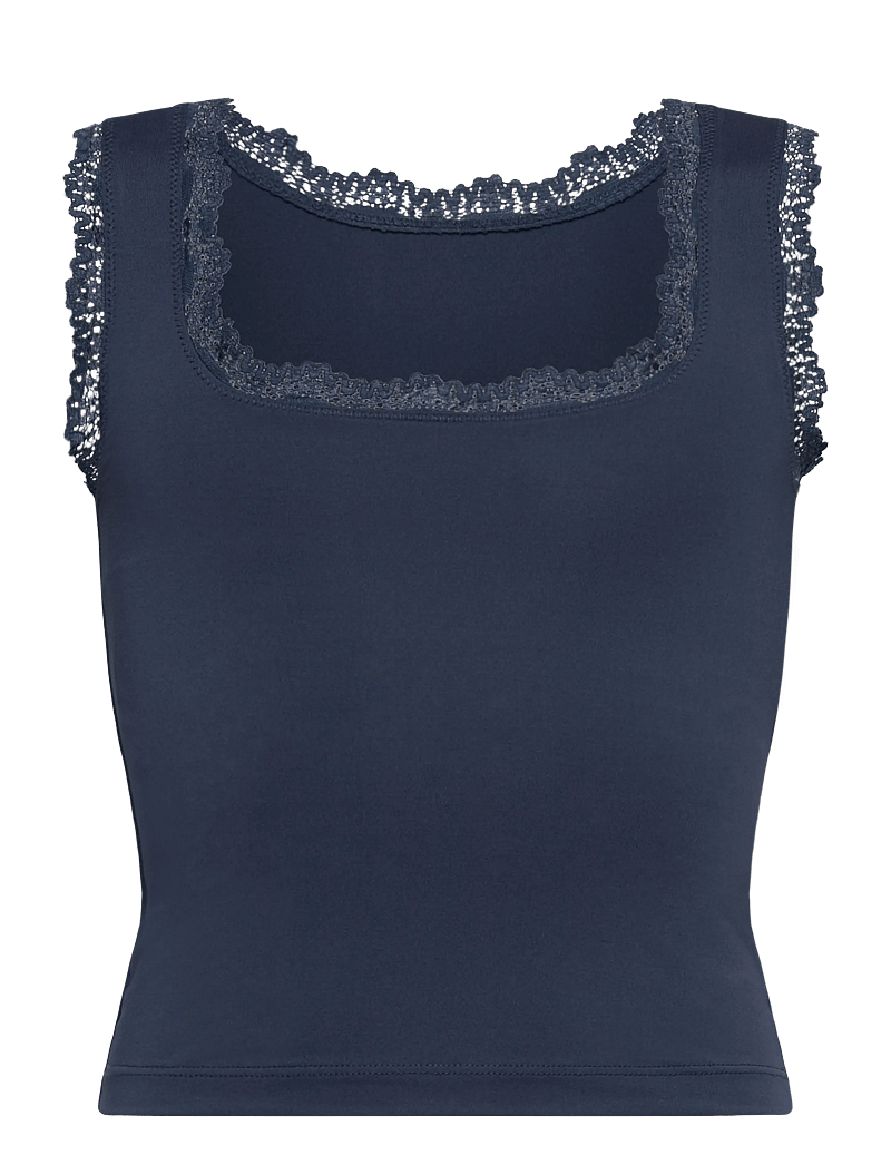 Rosemunde Kids - RKBillie SL Square Lace Top - linnen - insignia blue - 1