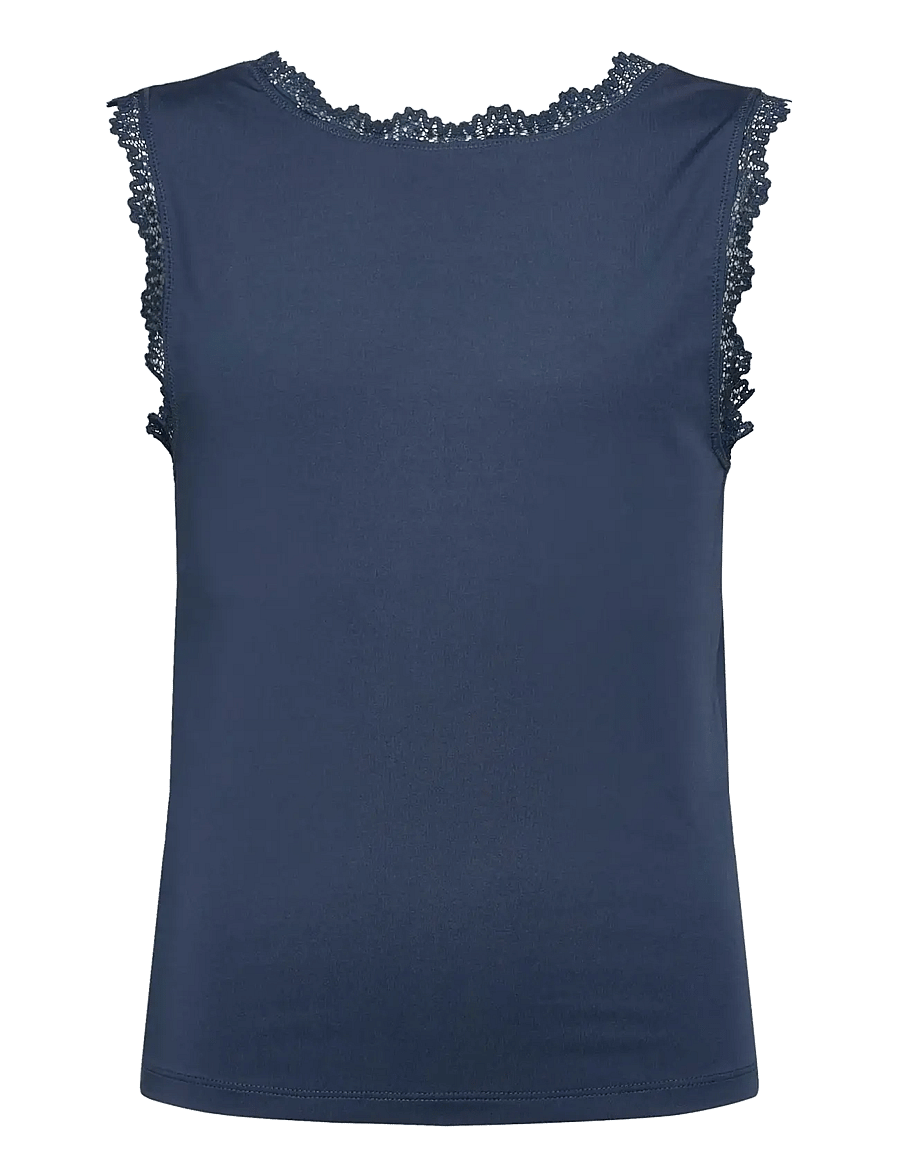 Rosemunde Kids - RKBillie SL Square Lace Top - tanktops - insignia blue - 1