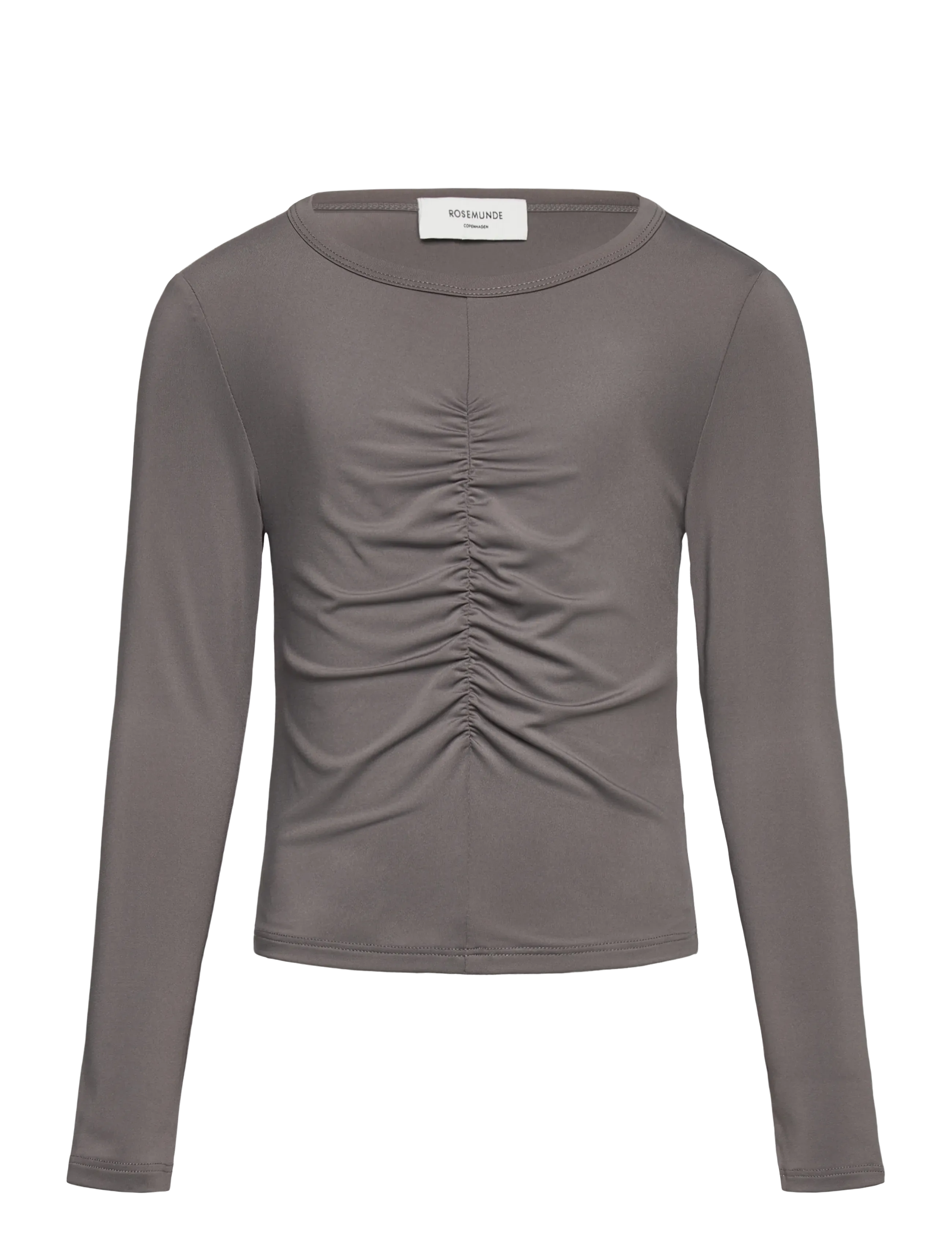 Rosemunde Kids Rkbillie Ls Short Wrinkle T-Shirt, 128, Grey, T-Shirts > Langærmede T-shirts, Børn