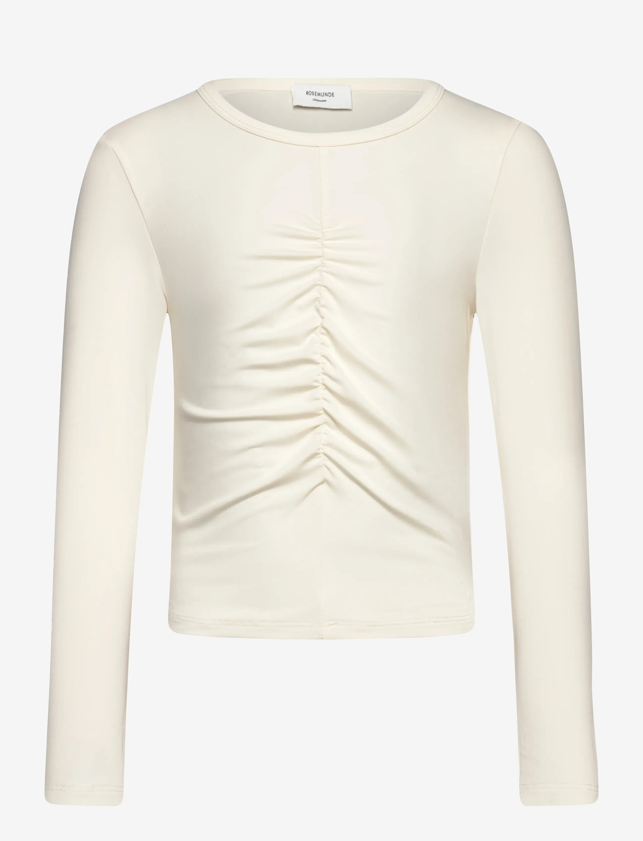 Rosemunde Kids - RKBillie LS Short Wrinkle T-shirt - långärmade t-shirts - ivory - 0
