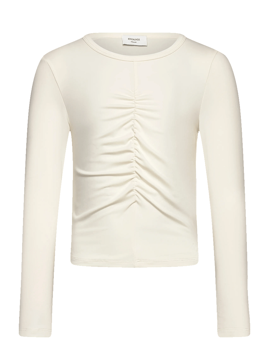 Rosemunde Kids - RKBillie LS Short Wrinkle T-shirt - langärmelig - ivory - 0