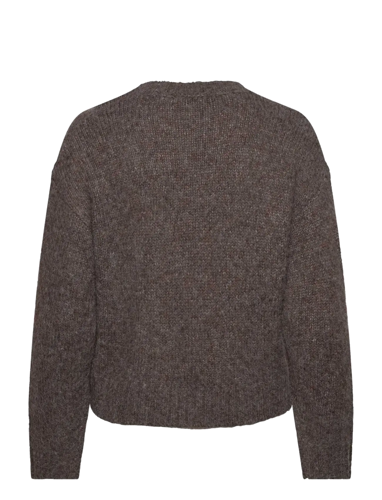 Rosemunde Kids - RKTulip Wool Blend  LS Short O-neck - džemperiai - brown grey mel - 2