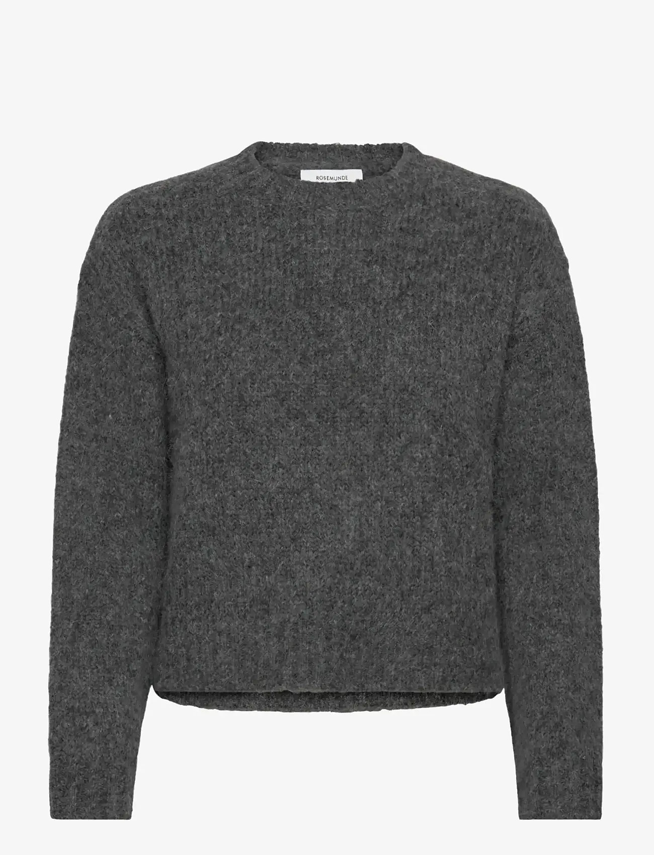 Rosemunde Kids - RKTulip Wool Blend  LS Short O-neck - stickade tröjor - medium grey melange - 0