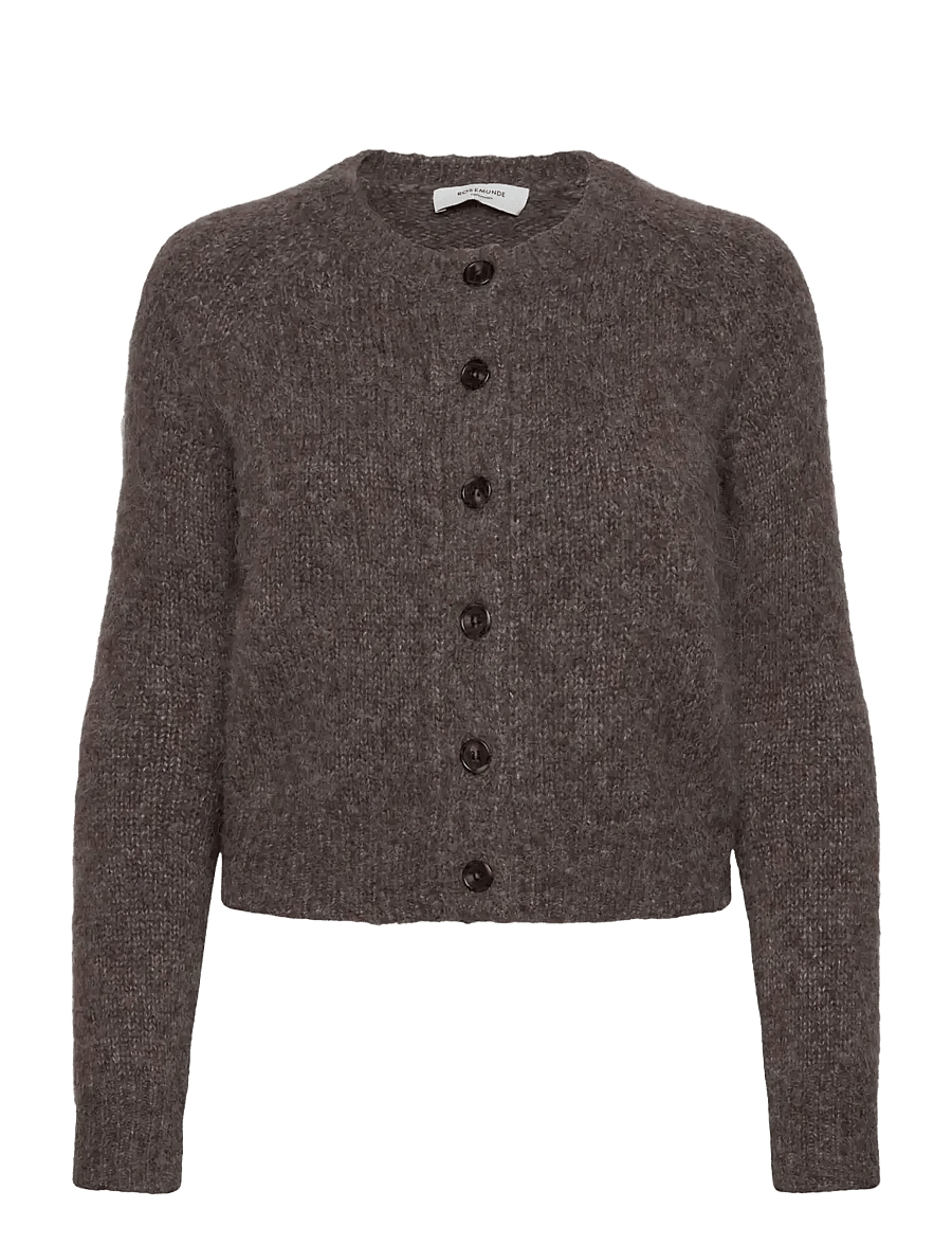 Rosemunde Kids - RKTulip Wool Blend LS Short Cardiga - kardiganid - brown grey mel - 0