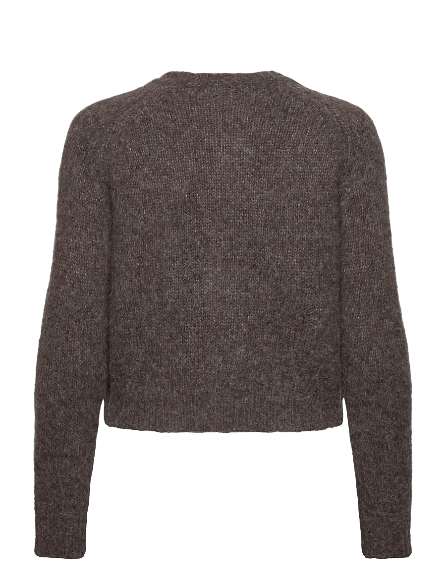 Rosemunde Kids - RKTulip Wool Blend LS Short Cardiga - kardiganid - brown grey mel - 1
