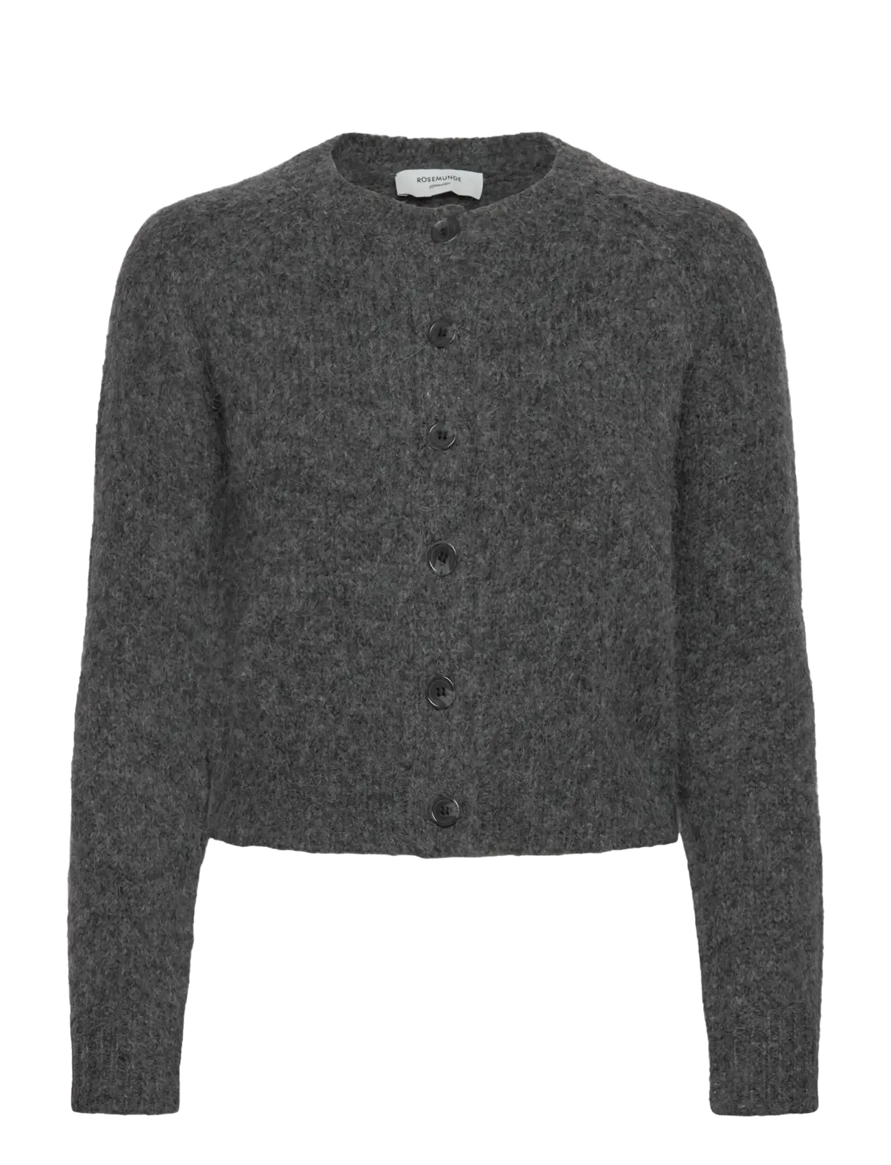 Rosemunde Kids RKTulip Wool Blend LS Short Cardiga - Strik - MEDIUM GREY MELANGE / grey