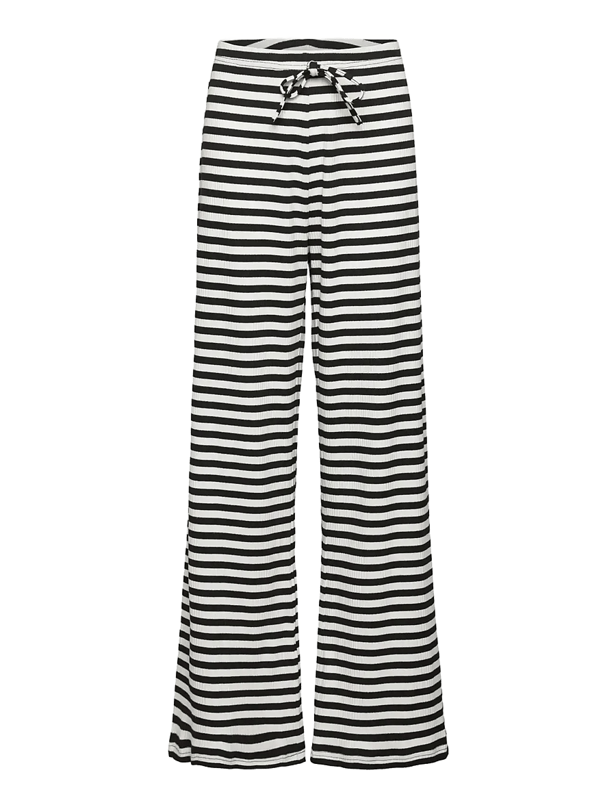 Rosemunde Kids - RKIvanna MW Long Trousers - trousers - black white stripe - 1