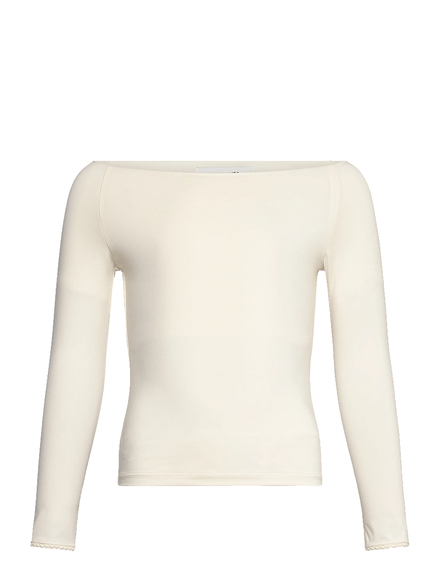 Rosemunde Kids - RKBillie LS Off Shoulder T-shirt - langärmlige tops - ivory - 0