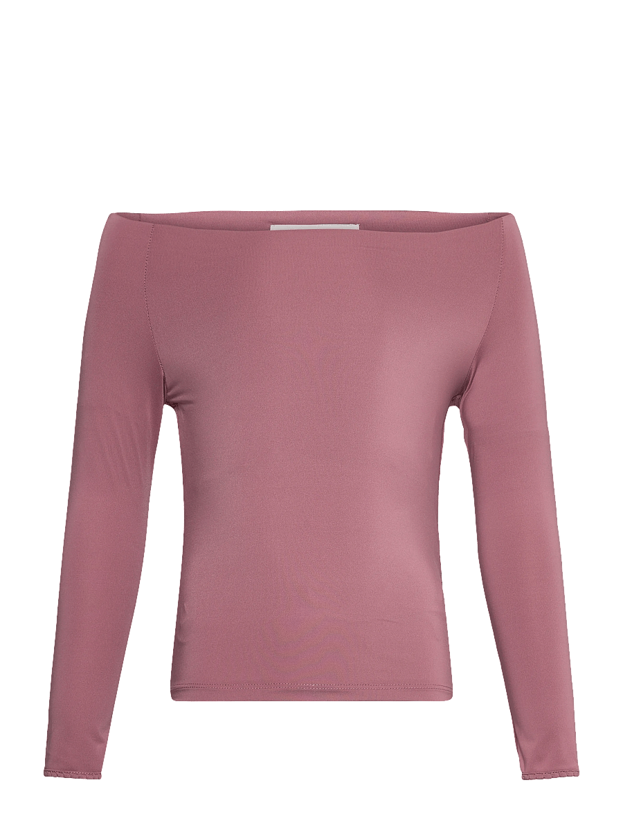 Rosemunde Kids - RKBillie LS Off Shoulder T-shirt - langärmlige tops - nostalgia rose - 0