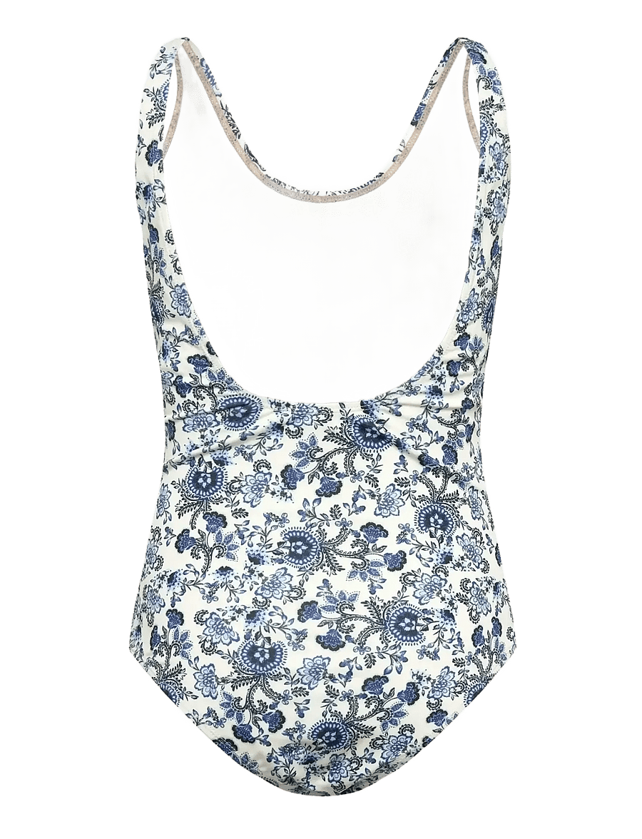 Rosemunde Kids - RKShiitake Low Back Swimsuit - badeanzüge - blue boho ao print - 1
