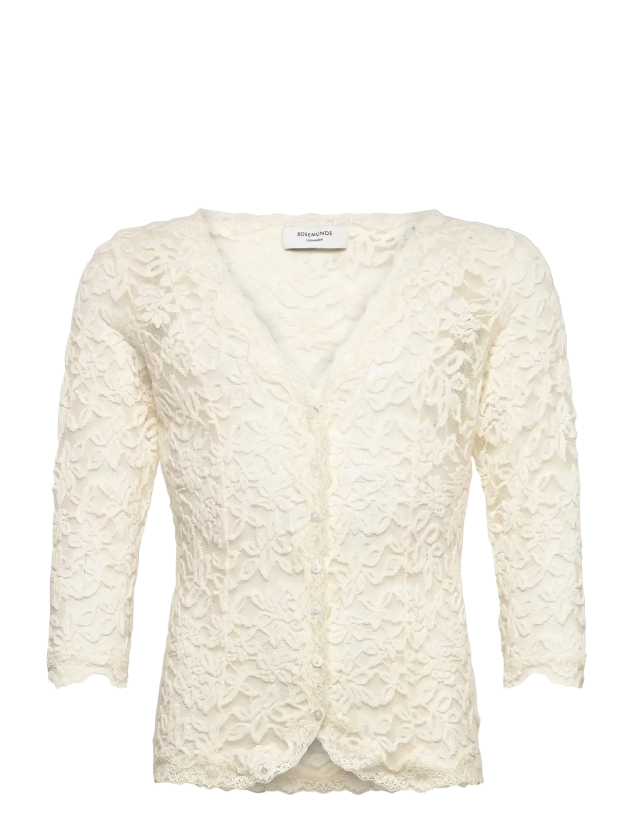 Rosemunde Kids Rkdelicia Lace 3/4 Sleeve Cardigan, Børn, Blonde 3/4 Ærme Cardigan, Cream, Str: 140