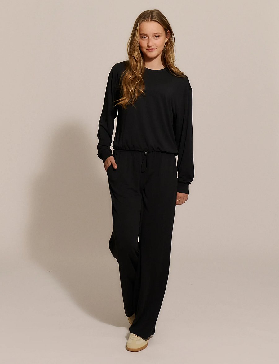Rosemunde Kids - RKElma Modal MW Trousers Loose fit - trousers - black - 0