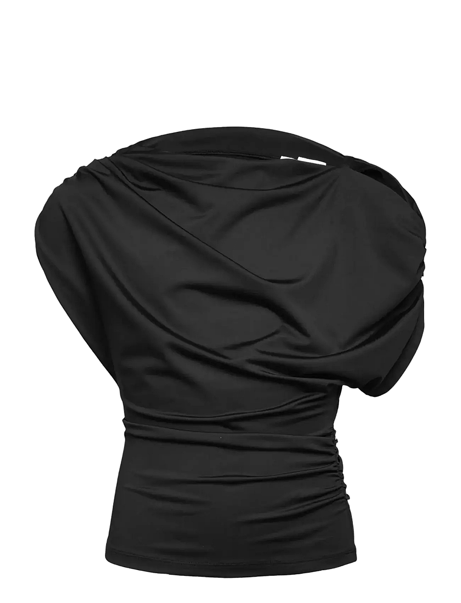Rosemunde Kids - RKBridget Draped SS T-shirt - kortærmede t-shirts - black - 0