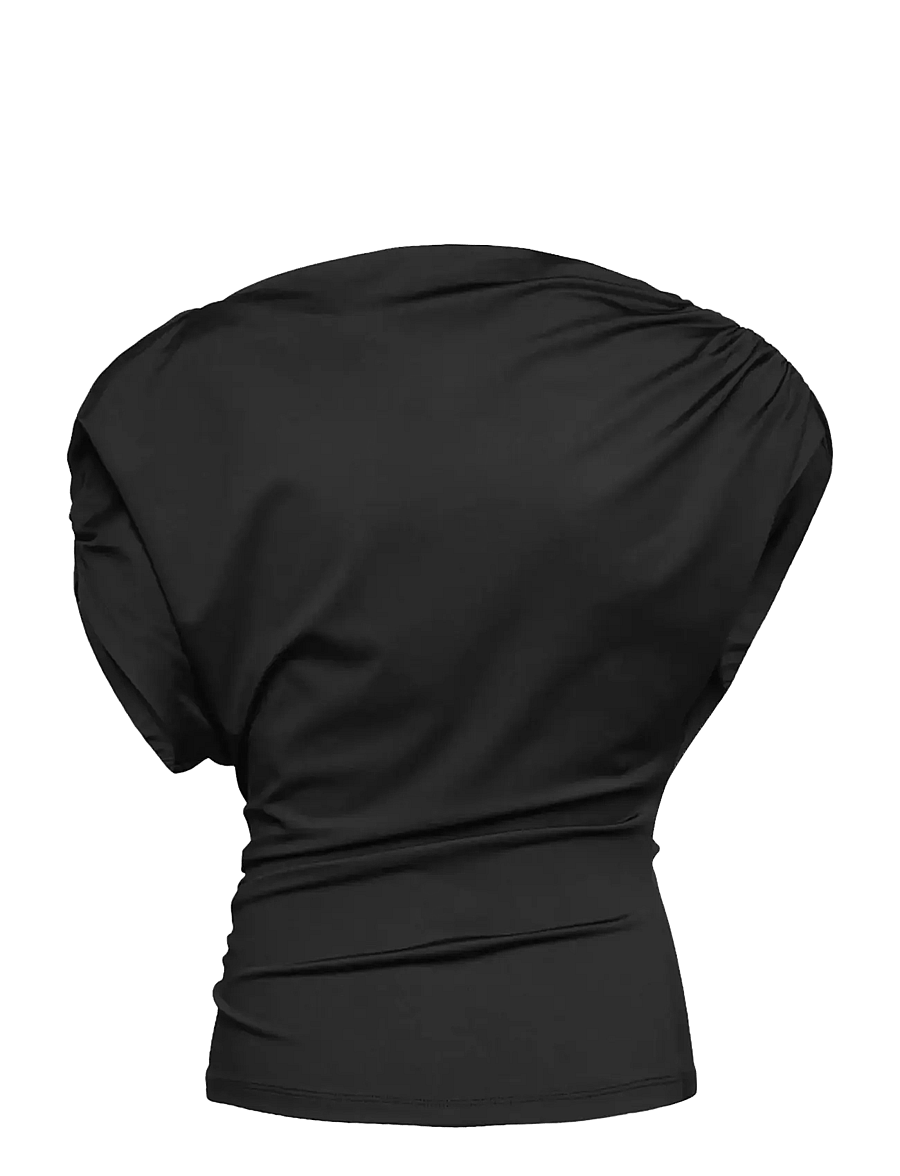 Rosemunde Kids - RKBridget Draped SS T-shirt - kortærmede t-shirts - black - 1