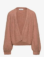 Partly recycle cardigan - BURNT CORAL