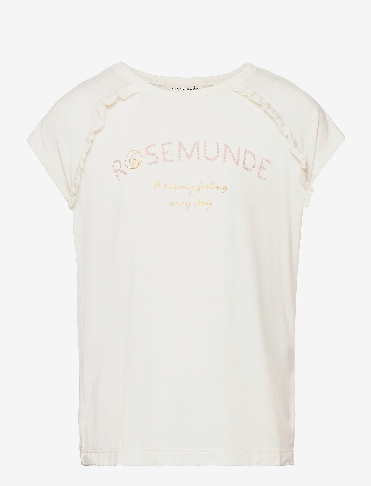 Rosemunde Kids - T-shirt ss - ivory rose letters print - 0