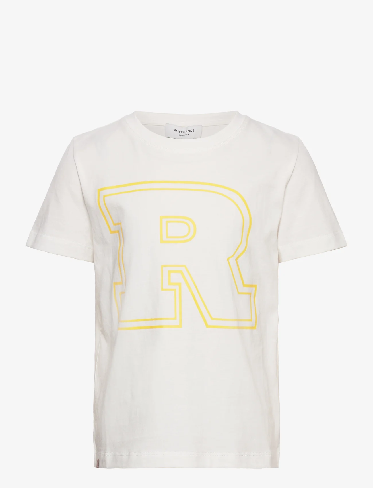 Rosemunde Kids - Organic t-shirt ss - short-sleeved t-shirts - yellow r print - 0