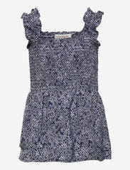 Recycled polyester top - NAVY BLOOM PRINT