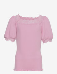 Rosemunde Kids - Organic t-shirt ss w/lace - lühikeste varrukatega - bubblegum pink - 0