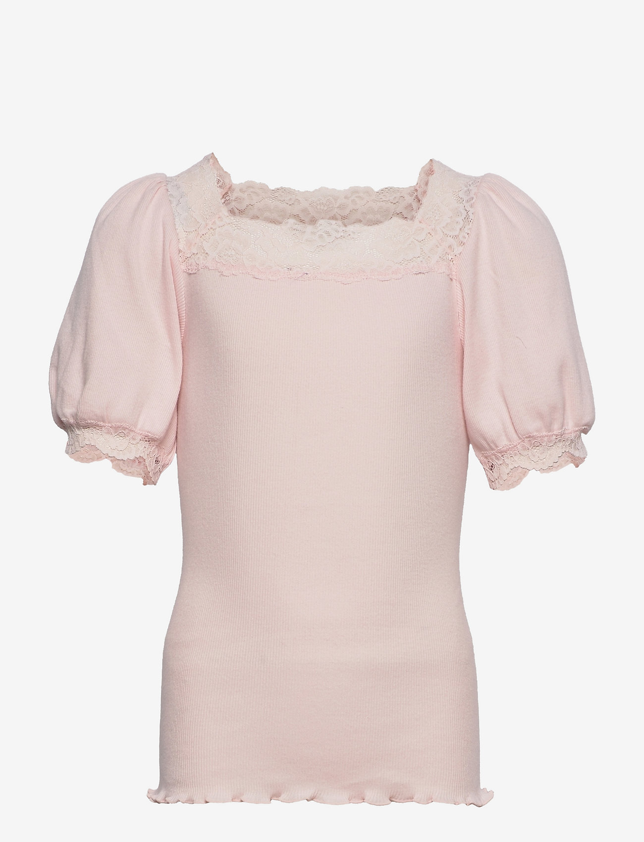 Rosemunde Kids - Organic t-shirt ss w/lace - lühikeste varrukatega - rose cloud - 0