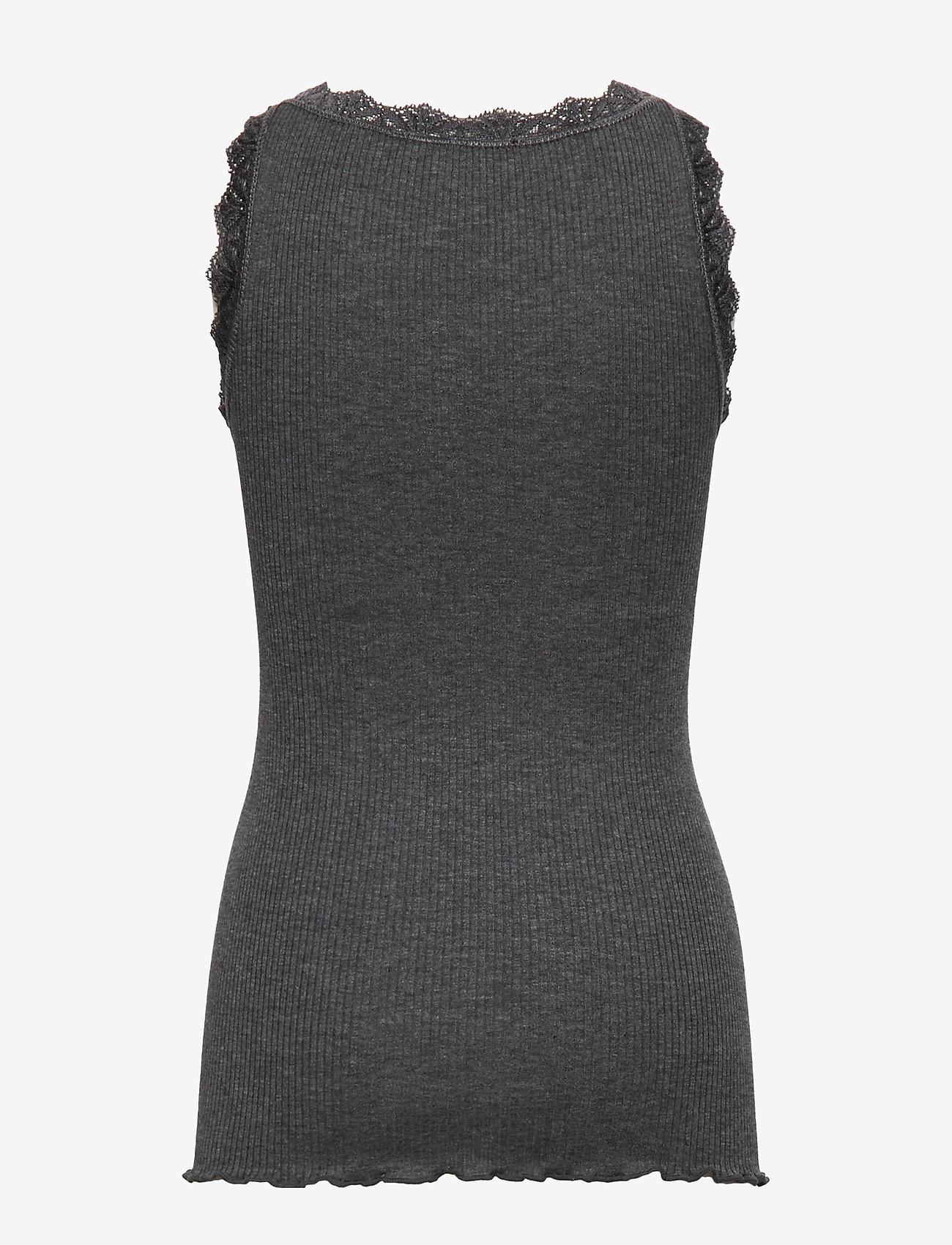 Rosemunde Kids - Beatha Silk top w/ lace - Õlapaeltega topid - dark grey melange - 1