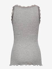 Rosemunde Kids - Silk top w/ lace - sleeveless tops - light grey melange - 1
