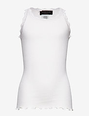 Rosemunde Kids - Silk top w/ lace - mouwloze t-shirts - new white - 0